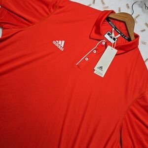 Adidas AEROREADY Mens Polo Shirt 2XL Red Golf‎ Athletic Training Top
